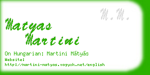 matyas martini business card
